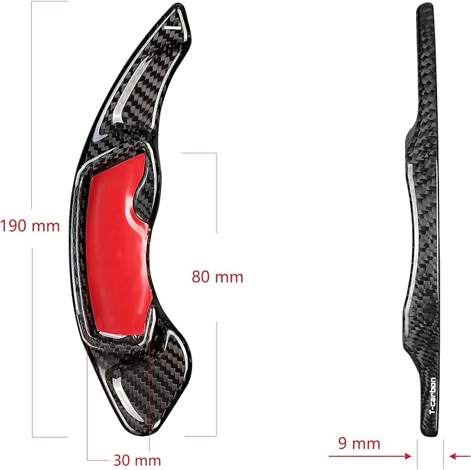 T-carbon Paddle Shifter Extensions fits for Subaru,Carbon Fiber Paddle Shifter Extension fits for Accessories Ascent Forester Outback XV Crosstrek BRZ Impreza WRX Legacy FR-S GT86,Black