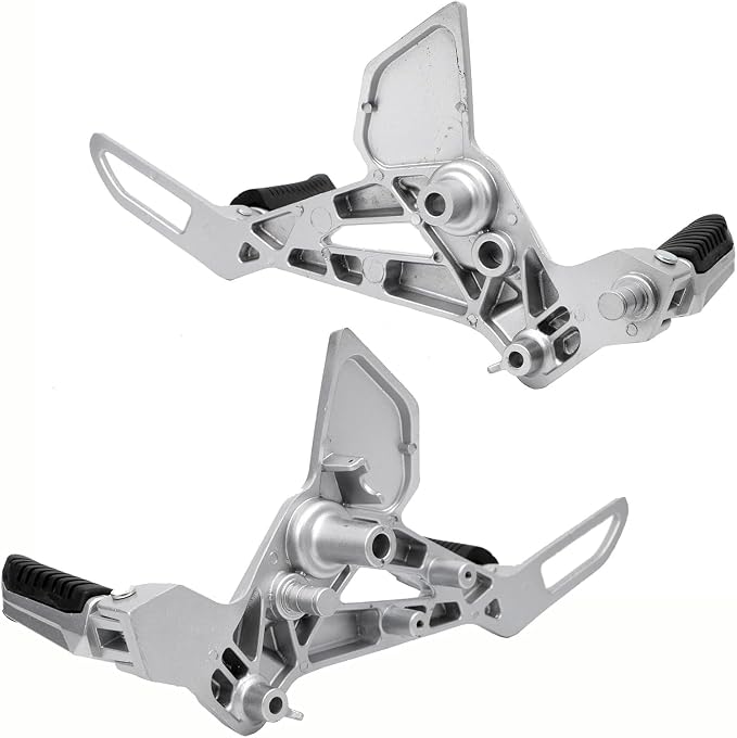 Mokuo Motorcycle Footrest Assembly,1 Pair Footpegs Kit in Alloy Aluminum Material Fit for Honda Grom Msx 2013-2016 Clone,Silver Color