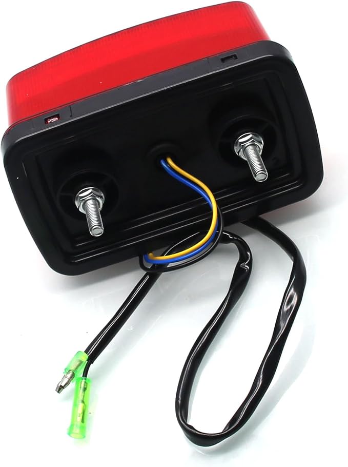MZS ATV Tail Light, Quad Taillight LED Brake Accessories Red Lens Compatible with Big Bear Bruin Grizzly Kodiak Rhino Viking Wolverine, Replacement for 5KM-84710-01-00 5KM-8472C-10-00