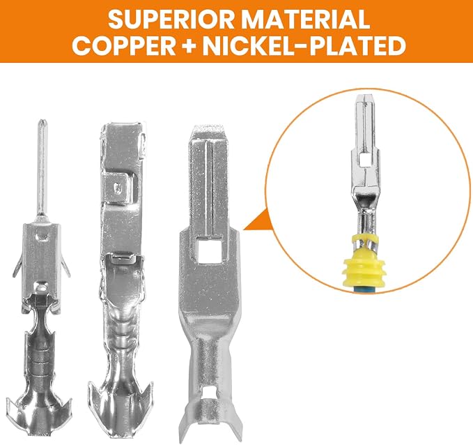 26 Types Automotive Wire Pin Connectors Kit, 1/1.5/1.8/2.2/2.3/2.8/3.5mm Non Insulated Terminal Pin Kit, Wiring Connectors Kit With Crimping Tool and Removal Tool
