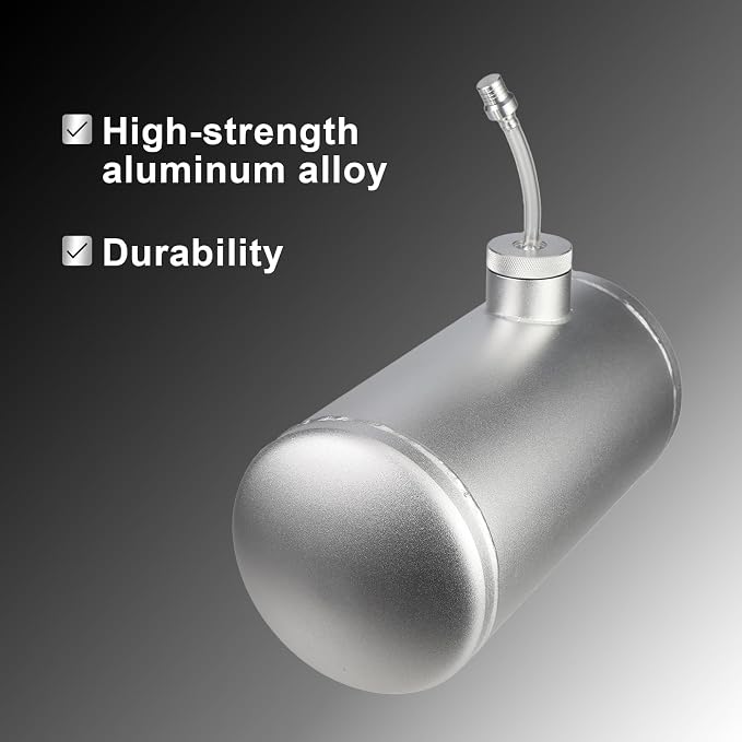 10x4.5" Aluminum alloy welding Gas Fuel Tank Cylinder For Coleman Powersports CT200U BT200X CT200u-ex,For Predator 212cc 196cc/6.5HP Go Kart and Gas Mini Bike,Dirt Gas Bike, Go Kart Parts(Silver)