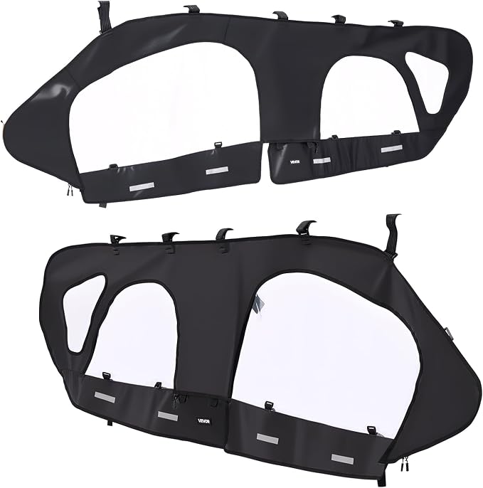 VEVOR Cab Enclosure Upper Doors, Compatible with Can-Am Maverick X3 MAX 4-Seater 2017-2024, Soft Upper Doors, Windproof Upgraded Zipper UTV Soft Side Window Kit, Work with Roof and Partial Windshields
