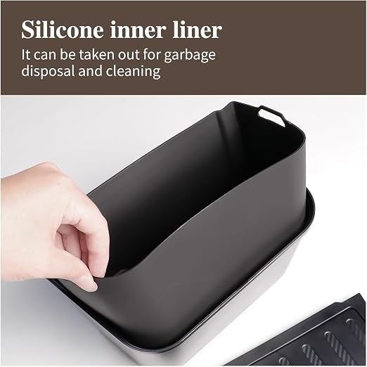Car Upgraded Trash Can for Toyota Sienna 2024-2025, Trash Bin for Sienna with Lid, Garbage Can, Interior Accessories, Black Color, 1 PC (Trash Can for Sienna 21-25)