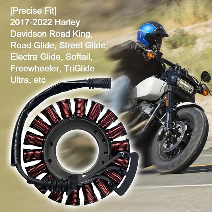 Stator Replacement for Harley Davidson 2017-2022 Road King/Road Glide/Street Glide,2018-2022 Softail,2017-2022 Tri Glide Ultra/Freewheeler,2019-2022 Electra Glide,Compatible with OEM 29900042