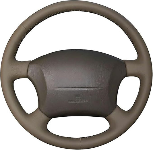 Loncky Custom Fit Dark Brown Genuine Leather Steering Wheel Cover for Toyota Land Cruiser 1995 1996 1997 1998 1999 2000 2001 2002 Accessories Car Interior Hand Stitched OEM Parts