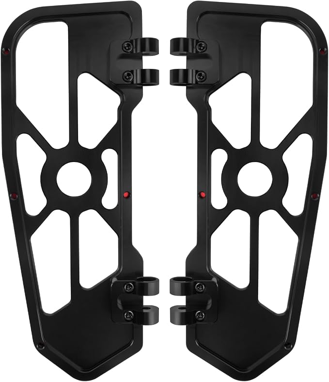 Motorcycle Driver Floorboards Front Footboards Pedal Offroad Rider Foot Pegs Fit for Harley Touring Road King Road Glide Electra Glide Street Glide Softail Dyna (Red Edge)