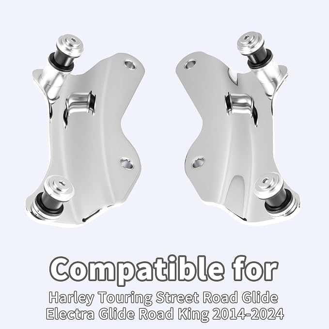 4 Point Docking Hardware Kit and Covers Fits for Harley Touring Street Road Glide Electra Glide Road King 2014-2026，Chrome