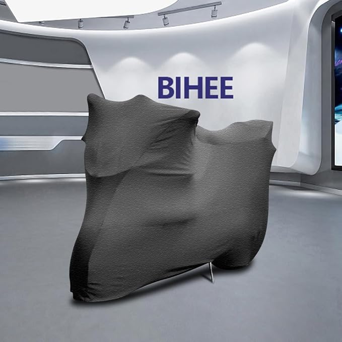 Indoor Motorcycle Cover Universal Dustproof Cover Soft Stretch Durable Motorbike Cover for All Motor,104 inches, Dark Flower Gray