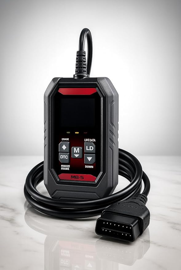 New! MR5 OBD2 Code Reader Provides Live Data & Battery/Charging Test, Color LCD, USB Cable — Works with Your Smartphone or Tablet for Professional-Grade Diagnostics — Compatible with Maddox Models