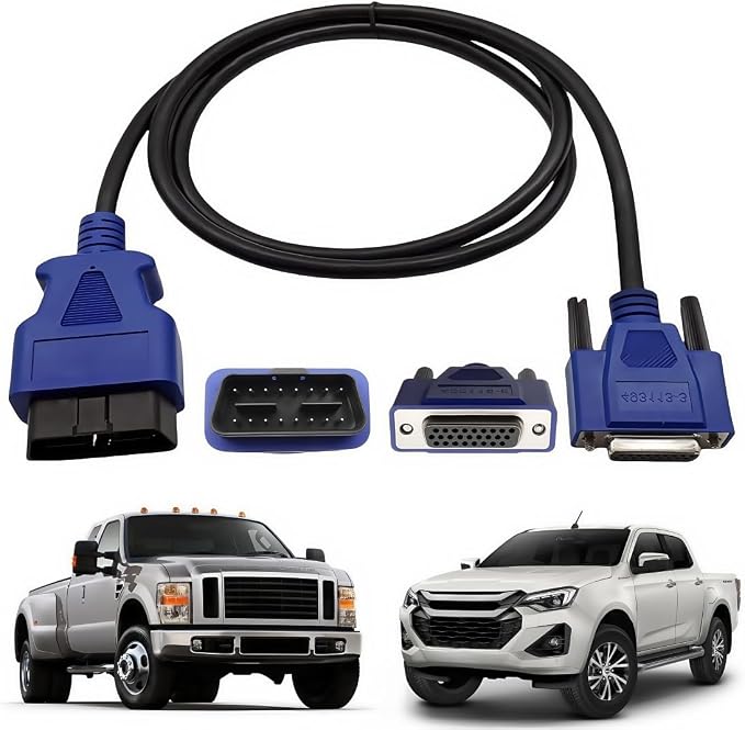 OBD2 16-Pin Cable Adapter for NEXIQ USB Link 2 & 3 J1962 Diagnostic Tool Compatible with Dodge, Ford, GM, Hino, Isuzu, Mack, Volvo Trucks,Replacement 493113