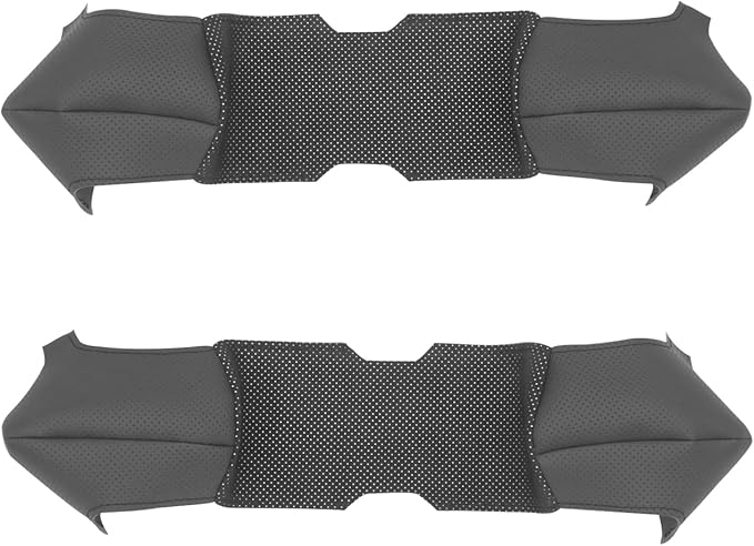 MEWANT DIY Black Perforated Real Leather Mesh Athsuede White Layer Steering Wheel Cover for Tesla Model S Yoke Model X