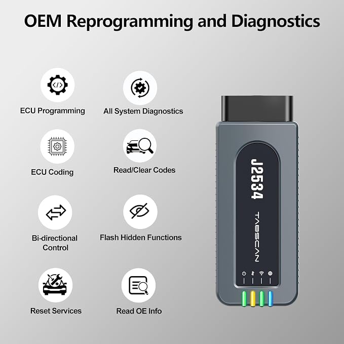 J2534 Reprogramming Tool for OEM Diagnostics and Programming, J2534 Pass Thru Device Fit for Toyota/Lexus/Scion Vehicles, Support D-PDU/CAN-FD/DoIP, Compatible with OE Software