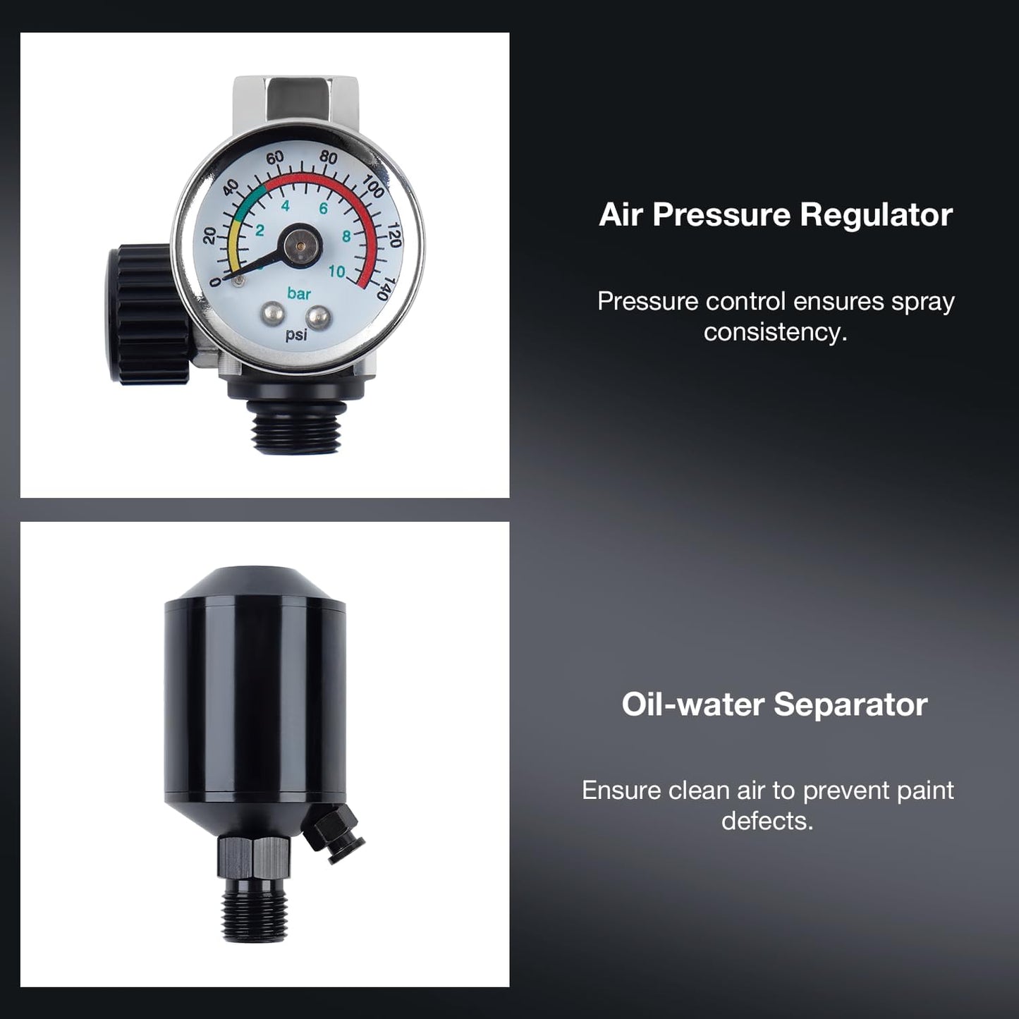 YUZES HVLP Spray Gun Plus Kit with 20 Oz Disposable Paint Cups, Easy to Use, 1.4/1.7/2.0mm Nozzles Air Spray Gun for Painting Cars & Furniture DIY Painting, Paint Spray Gun for Primer, Clear/Top Coat