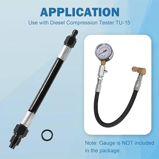 TU-15-24 Diesel Compression Test Adapter M14-1.25 Glow Plug Thread Adapter for Ford/Navistar, International Harvester, Navistar/International