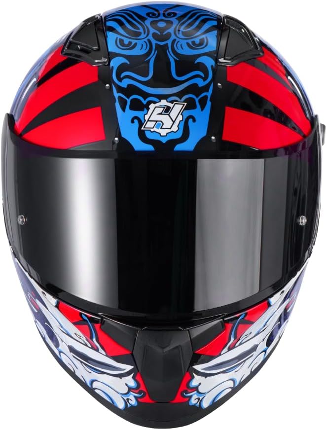 HAX Obsidian Full Face Dual Visor Adult Motorcycle Helmet for Motorbike Street Bike with Pinlock Ready DOT Approved Samurai Red XL