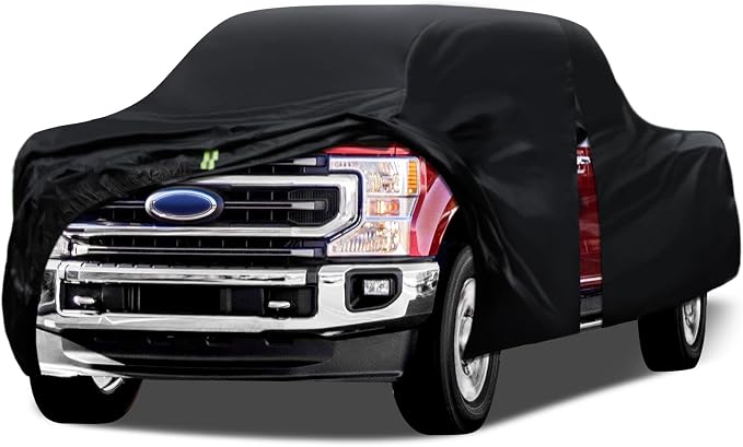 Truck Cover Waterproof All Weather, 6 Layers Pickup Cover Fit for Ford F150, Chevrolet Silverado 1500, Gmc Sierra, Ram 1500, Toyota Tundra (T4 Fit Truck Length Up to 250 inch)