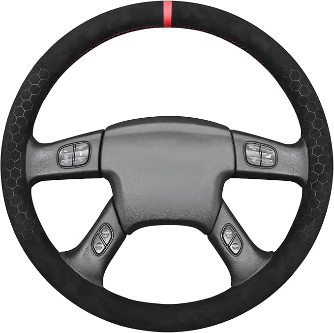 MEWANT Steering Wheel Cover for Chevy Silverado 1500/2500/3500 2003-2006 / Silverado 1500 2500HD 3500 Classic 2007 / Trailblazer 2002-2009 Hand-Stitched Steering Wheel Wrap