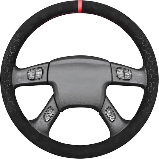 MEWANT Steering Wheel Cover for Chevy Silverado 1500/2500/3500 2003-2006 / Silverado 1500 2500HD 3500 Classic 2007 / Trailblazer 2002-2009 Hand-Stitched Steering Wheel Wrap