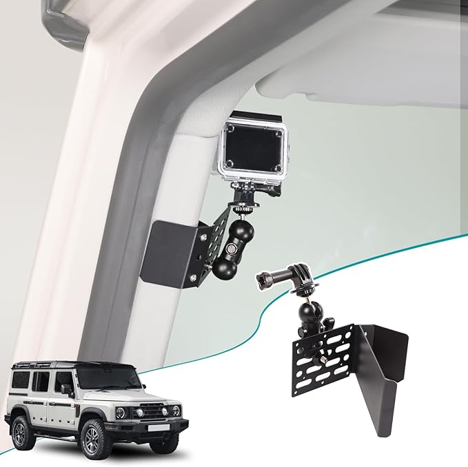 Car A-Pillar Handle Action Camera Mount Multifunctional Compatible with Ineos Grenadier 2020-2026, Automotive Driver Side A-Pillar Interior Extended Phone Holder Accessories