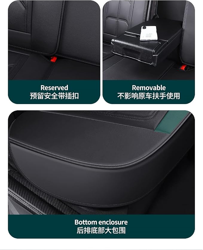 BGYFDU03 Seat Cover 5-Seater Full Set, Universal Type, Suitable for Most Cars, Cars, SUV, Trucks, Pickup Ttrucks, Airbags Compatible with Synthetic Leather Car Seat Cushion Protectors (Black-red)