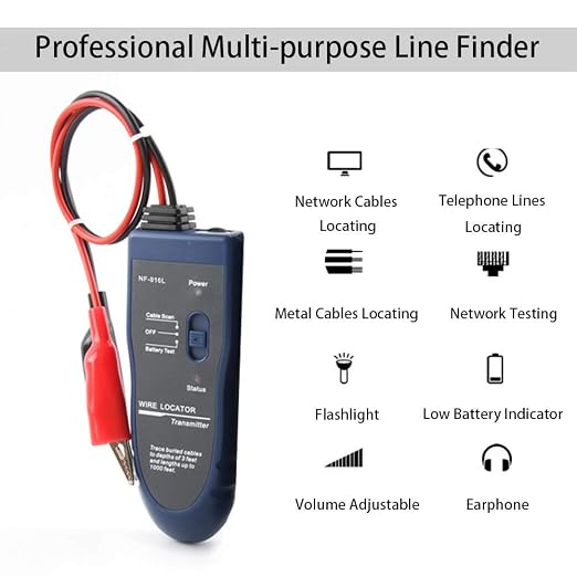 Underground Wire Locator Upgrade, RockyMars Cable Tester with Rechargeable 1100mAh Battery for Invisible Fence for Dogs, Circuit Breaker Finder, Electric Fence Wire Tracer, Wire Break Locator, etc.