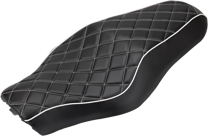 LKV Motorcycle 2-Up Driver Passenger Seats Front Driver Rear Cushion Pad Compatible with Harley Sportster Iron 883 1200 XL XR 48 72 Custom 2014-2016, Diamond