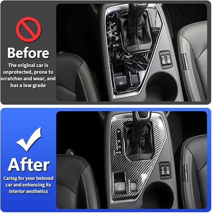 Car Central Control Gear Shift Panel Trim Cover for Subaru Crosstrek 2024 2025 2026 Auto Interior Decorations Accessories Center Console Protection Frame Chrome Carbon Fiber Style kit