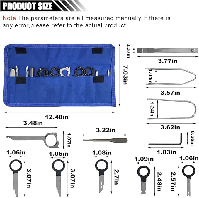 LAINLOY 20PCS Car Radio Removal Tool Kit, Professional Tooling Car Audio Stereo CD Player Removal Key Kit, Universal Radio Removal Pry Tool Kit for Most Cars and Trucks (Blue)