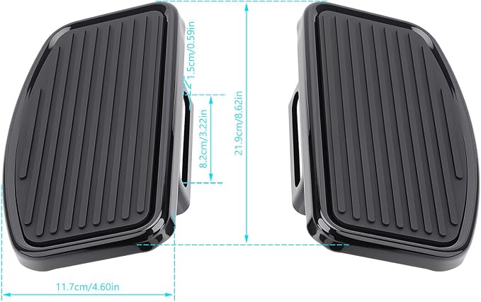 Motorcycle Rider Footboard Front Footpegs for Indian Scouts/Sixty/Bobber 2015-2024, Aluminum Anti-Slip Wide Foot Pegs Footrest Driver Floorboards Motorbike Highway Accessories (Black)