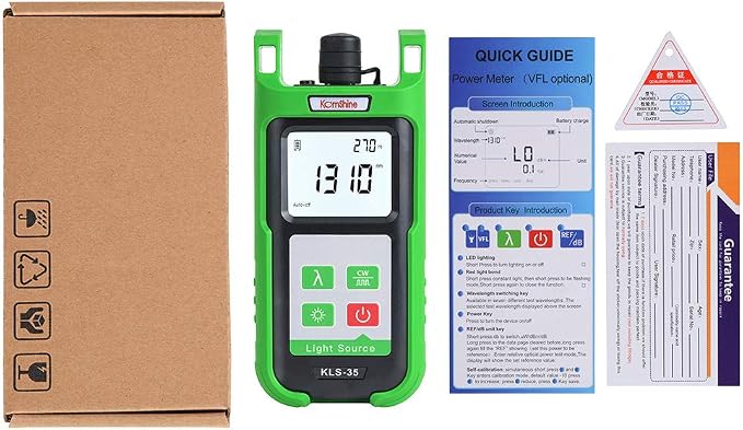 1310/1550m FTTH Tester KLS-35-SM Pocket Sized Optical Single Mode Light Source OLS Optical Universal Connector:FC+SC+ 2.5mm Output Stability:±0.05dB