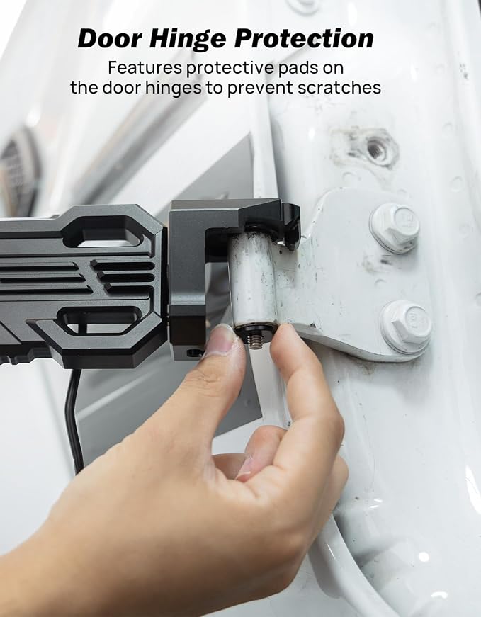 JOYTUTUS CNC Foot Pegs Doors Off with 7 Lighting Modes Compatible with 2007-2025 Wrangler JK, JL & Gladiator JT, Exterior Door Hinge Foot Rest Pedals Footrests