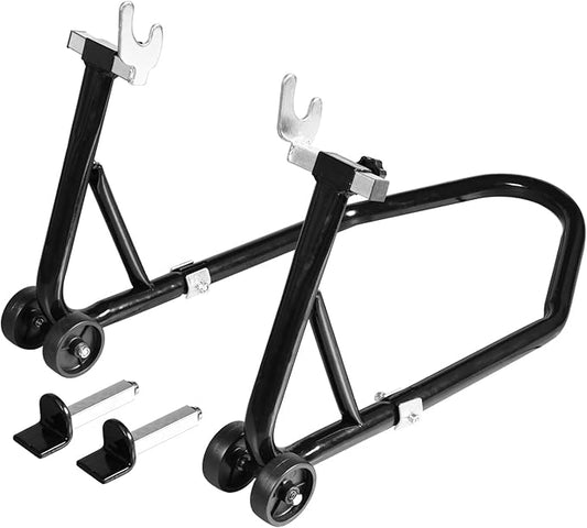 Motorcycle Stand Rear Swingarm Spool Paddock Stand, 500Lbs Capacity Combo Wheel Lift Stand for Sport Bike, Fit for Yamaha Honda Kawasaki Black