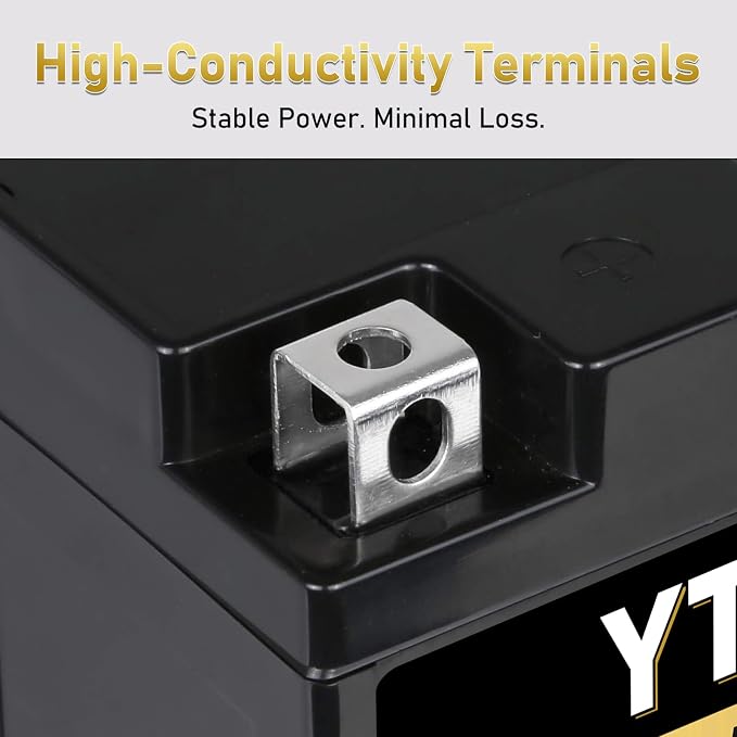 YTX7L-BS 12V 7Ah AGM Sealed Motorcycle Battery, Maintenance-Free, Compatible with Honda Kawasaki Suzuki Yamaha 4 Wheeler ATV Scooter