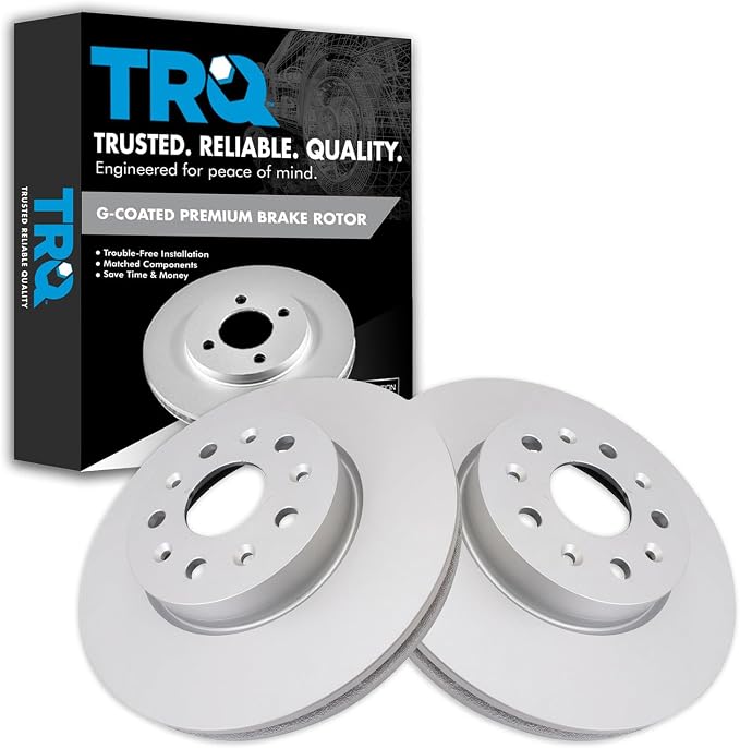 TRQ Front Brake Rotor Set G Coated Vented Compatible with 2014-2019 Cadillac CTS 2020-2023 CT5 2016-2022 Chevrolet Camaro