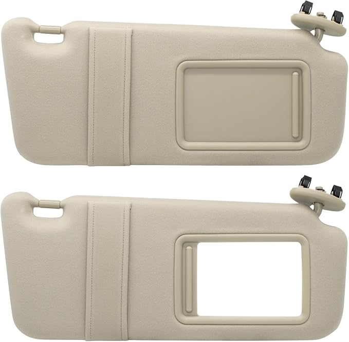 NHILES Right Passenger Side Sun Visor Compatible with Toyota Camry Without Light 2007 2008 2009 2010 2011 Replaces# 74310-06750-E0 Color Beige