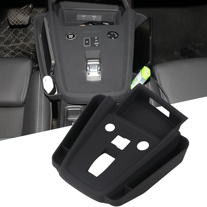 HIGH FLYING Car Accessories for Audi A3 2022-2024 Center Console Gear Shift Panel Silicone Rubber Overlays Protector Cover Organizer Storage Box 1PC