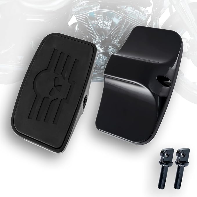 Rear Passenger Footpeg Passenger Peg Floorboard Footboard for Harley (Fit for Harley female footpeg mounts, Skull-Black)