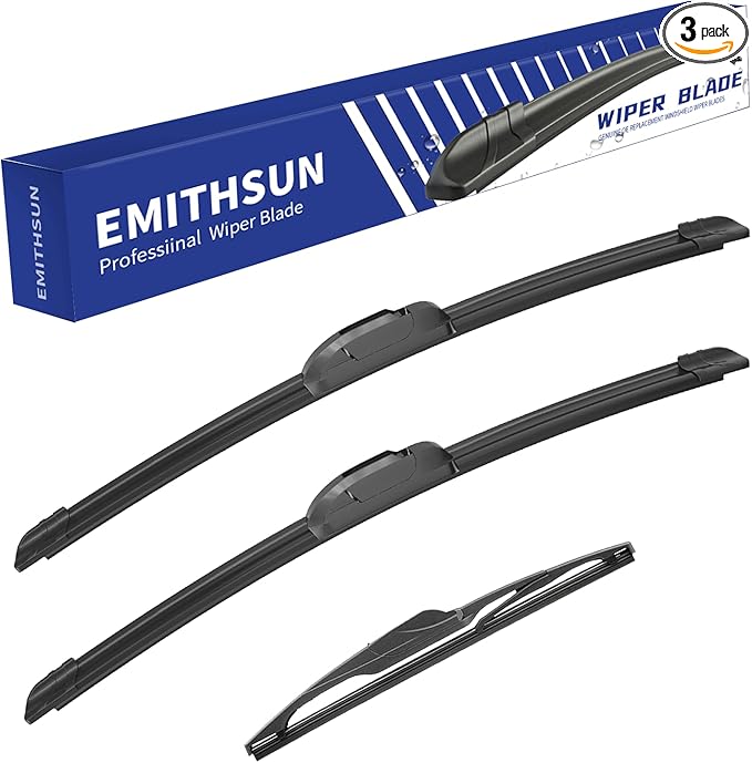 EMITHSUN® Windshield Wiper Blades Replacement for Mitsubishi Outlander 2014-2021,That Meet OEM Quality Front Rear Wipers Blade Set for My Car -26"+18"+12"(Set of 3)
