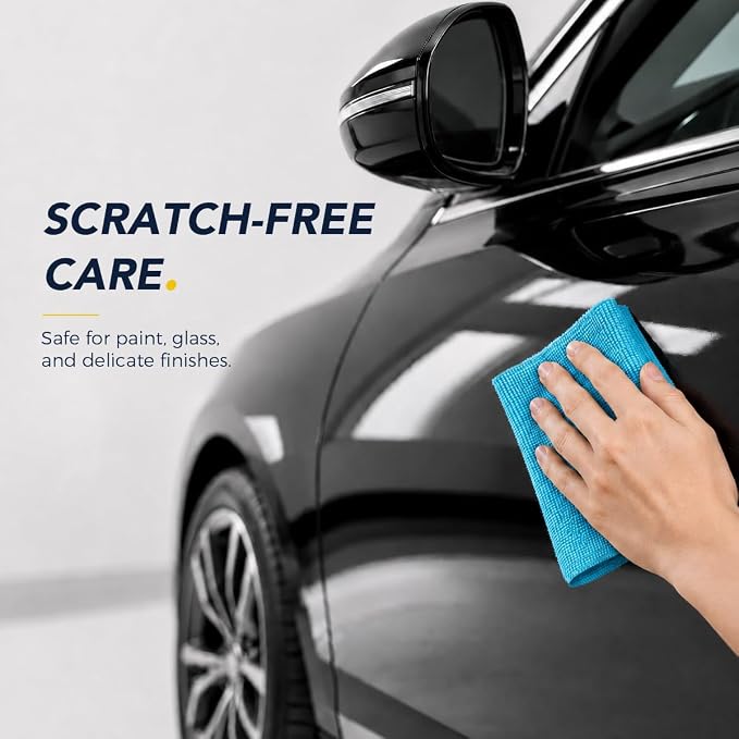 UNIMADE Microfiber Cleaning Cloth, 150 Pack Reusable Paper Towels Microfiber Towels for Cars Lint Free Shop Rags with Box for Home Kitchen Automotive, 11"x 9", Blue & Yellow & White