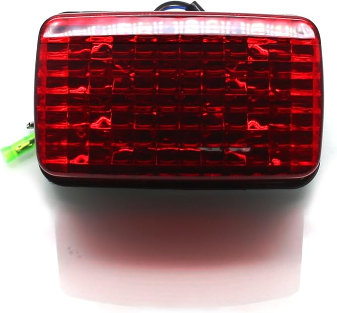 MZS ATV Tail Light, Quad Taillight LED Brake Accessories Red Lens Compatible with Big Bear Bruin Grizzly Kodiak Rhino Viking Wolverine, Replacement for 5KM-84710-01-00 5KM-8472C-10-00