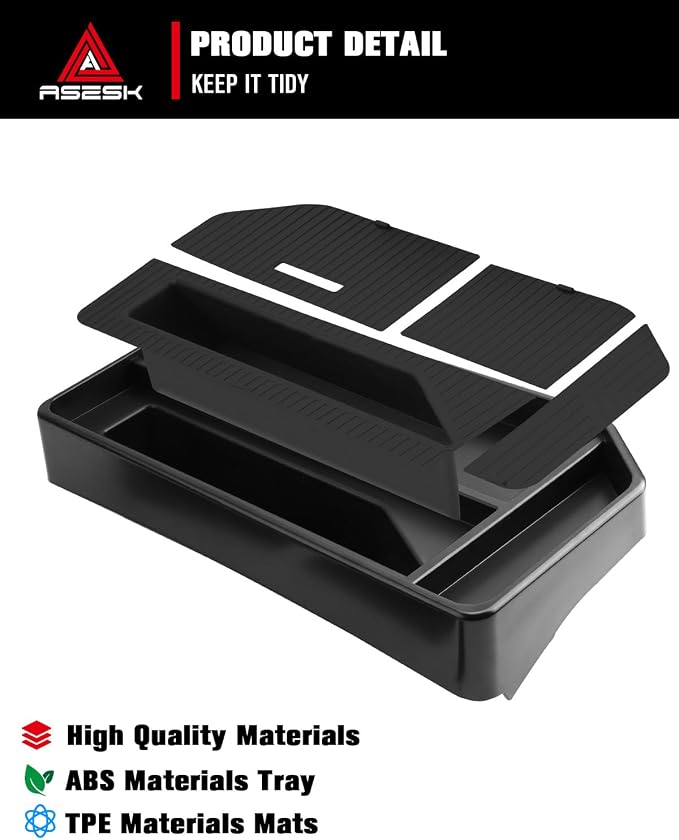 for 2022–2026 Silverado&Sierra 1500/2024–2026 Silverado 2500HD/3500HD 13.4 Inch Center Console Screen Organizer Center Console Screen Organizer Tray ABS Materials