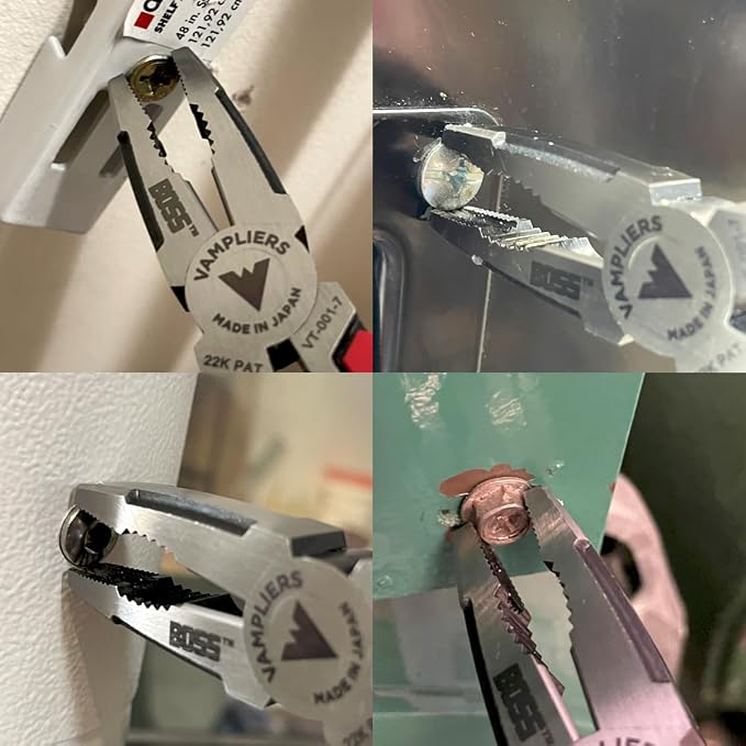 VAMPLIERS 7" Stripped Screw Extractor Pliers. Made in Japan. Multipurpose Combination Linemans Pliers remove Damaged/Rusted/Specialty Screws & Fasteners.