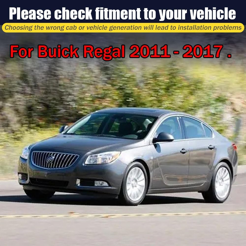 Rain Guards for Buick Regal 2011-2017, Tape-on Side Window Deflectors, Window Visors for Buick Cars, 4 Rain Guards & 2 Car Coasters