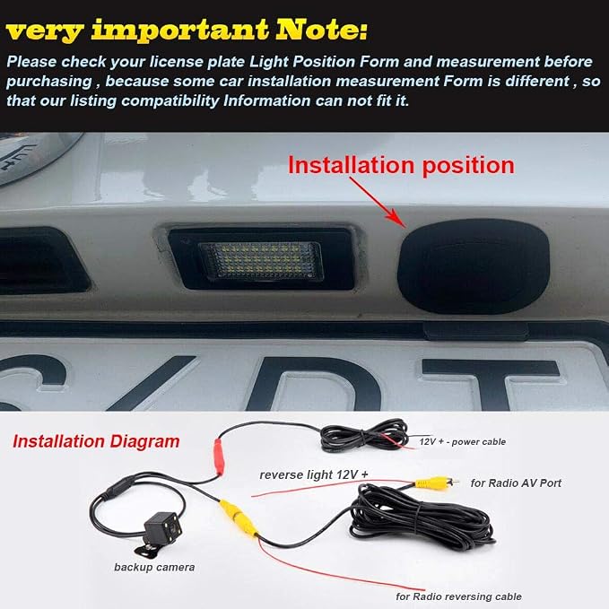 Car Backup Camera,Rear View Camera Night Vision,Waterproof Reverse Camera 170° Wide View Angel Replacement for BMW X5 E70 X6 E71 2011/ BMWX1 E84 325d 2012