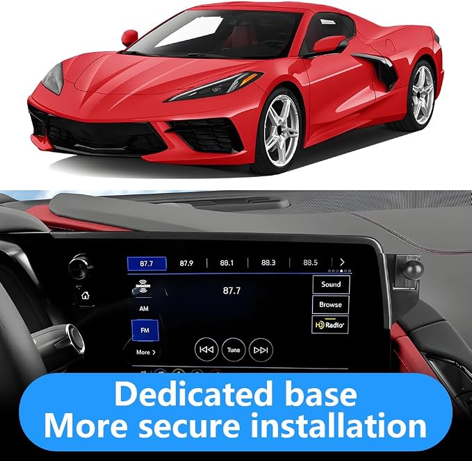Car Phone Holder Center Console Organizer Tray for Chevrolet Chevy Corvette 2020 2021 2022 2023 2024 2025 2026 2027 C8 Auto Accessories Cell Phones Mount Dashboard Mobile CellPhone Screen Stand