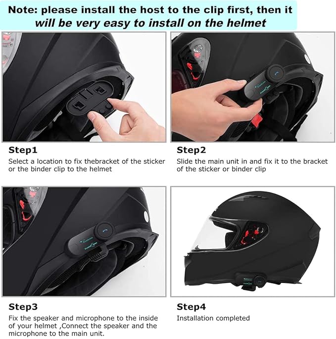 FreedConn Motorcycle Helmet Communication System T-COM SC 2Pack, 2-Way 800M Universal Helmet Bluetooth 5.0 Intercom kit with LCD Screen for Motorbike, Music Sharing/FM Radio/Siri/ IP65/ 2 in1 mic