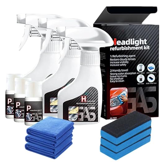 Automotive Headlamp Restoration Fluid Kit, 2026 New Automotive Headlamp Restoration Fluid Oxidized Kit, Multifunctional Car Headlight Polishing (3)