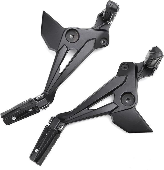 Mokuo Motorcycle Footrest Assembly,1 Pair Footpegs Kit in Alloy Aluminum Material Fit for Honda Grom Msx 2013-2016 Clone,Black Color