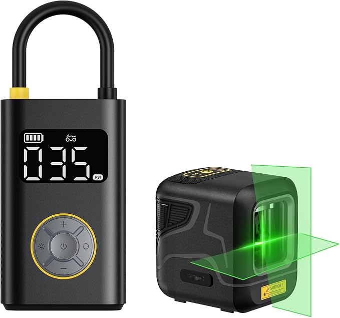 Fanttik X9 Pro Tire Inflator & D2 Laser Level Self Leveling