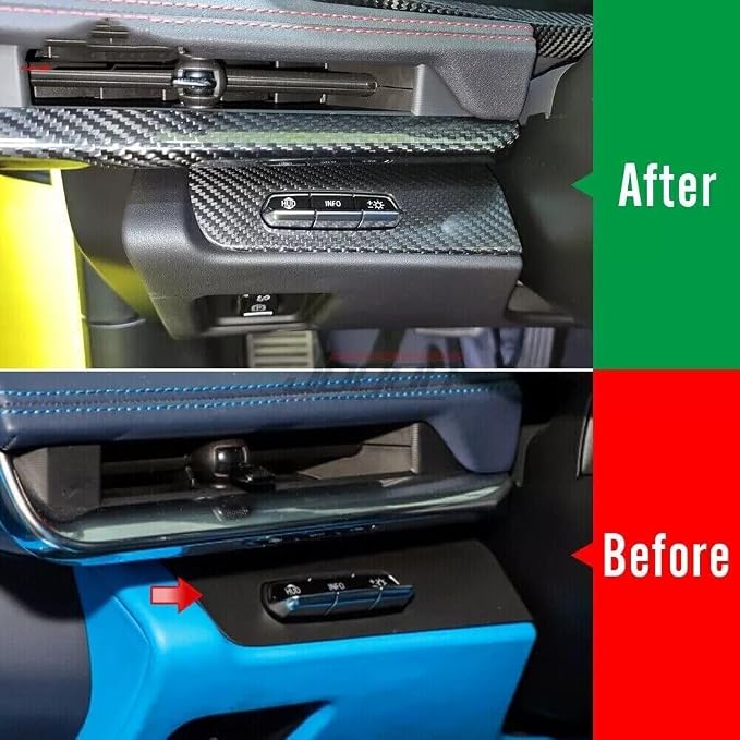 Auto Headlight Switch Button Panel Cover Trim，Compatible with forChevrole-t Corvette C8 Stingray Z06 Z51 2020 2021 2022 2023 2024 HUD Head-up Display Switch Trim Real Carbon Fiber (Carbon Fiber)